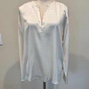 NWOT Joie Cream Long Sleeve Silk Blouse L